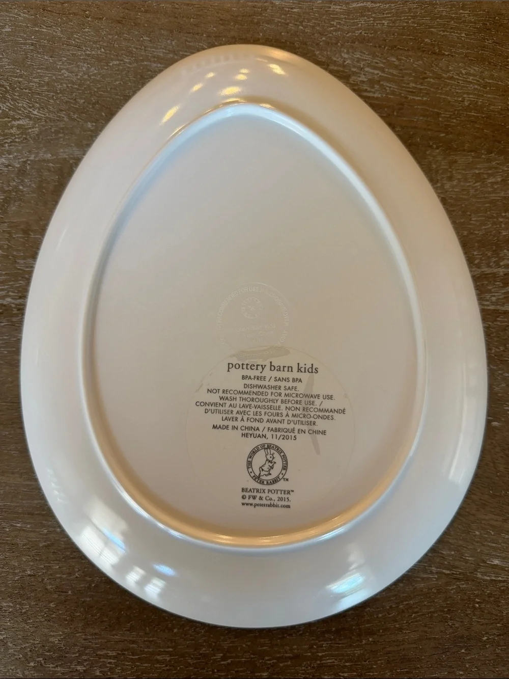 Pottery Barn Kids Peter Rabbit Plate